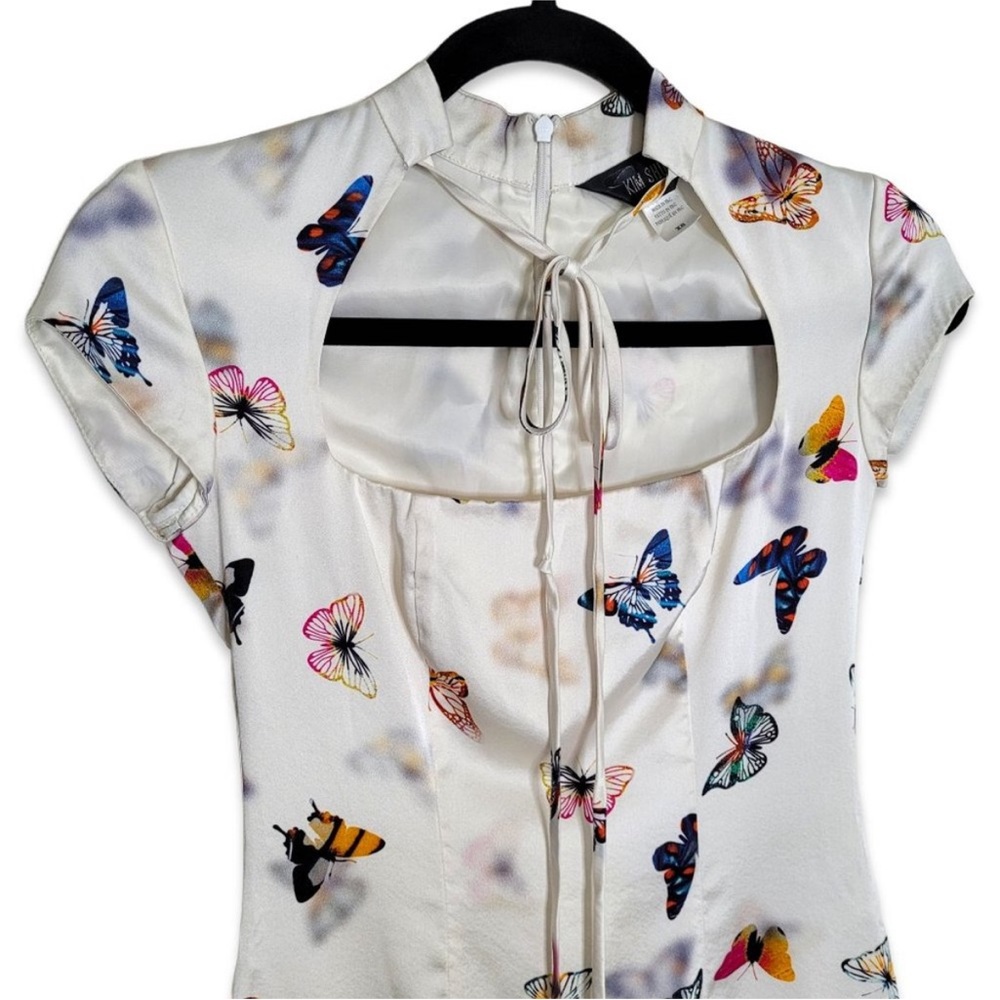 Kim Shui Butterfly Silk White Runway Mini Dress